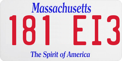 MA license plate 181EI3