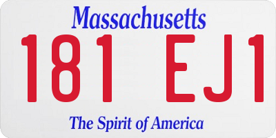 MA license plate 181EJ1