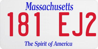 MA license plate 181EJ2