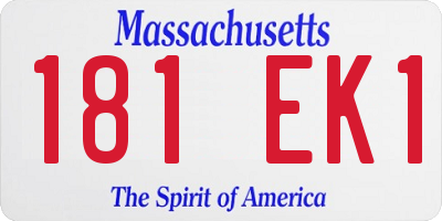 MA license plate 181EK1