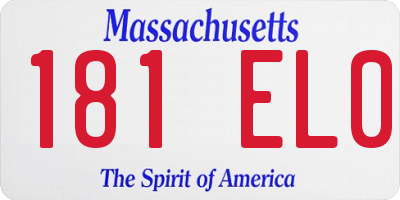 MA license plate 181EL0