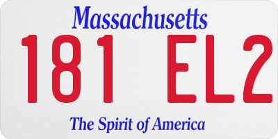 MA license plate 181EL2