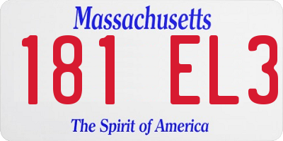 MA license plate 181EL3