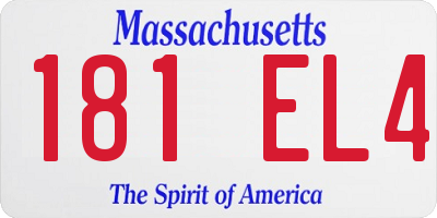 MA license plate 181EL4