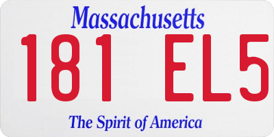 MA license plate 181EL5
