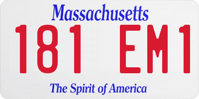 MA license plate 181EM1