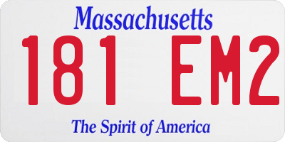MA license plate 181EM2