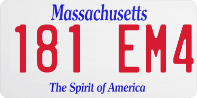 MA license plate 181EM4