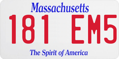 MA license plate 181EM5