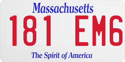 MA license plate 181EM6