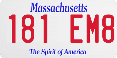 MA license plate 181EM8