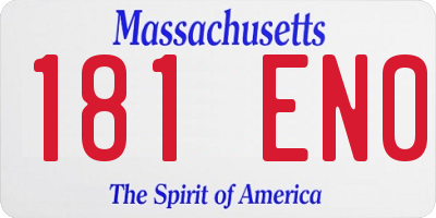 MA license plate 181EN0