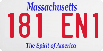 MA license plate 181EN1