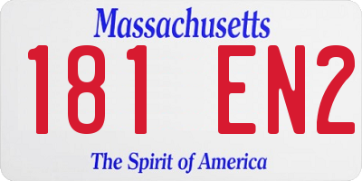 MA license plate 181EN2