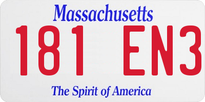 MA license plate 181EN3