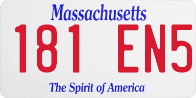 MA license plate 181EN5