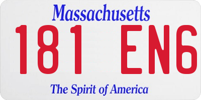 MA license plate 181EN6