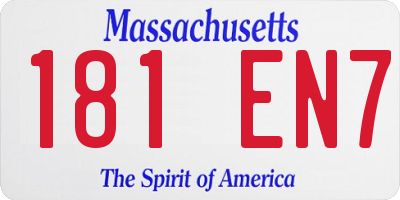 MA license plate 181EN7