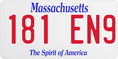 MA license plate 181EN9