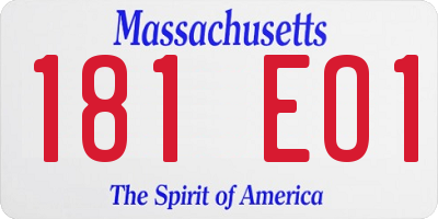 MA license plate 181EO1