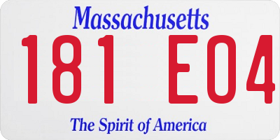 MA license plate 181EO4
