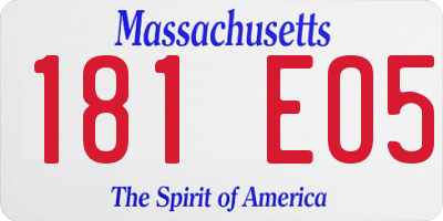 MA license plate 181EO5