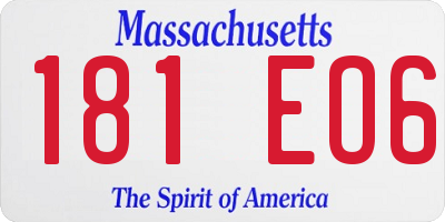 MA license plate 181EO6