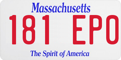 MA license plate 181EP0