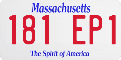 MA license plate 181EP1