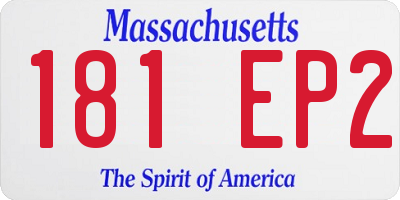 MA license plate 181EP2