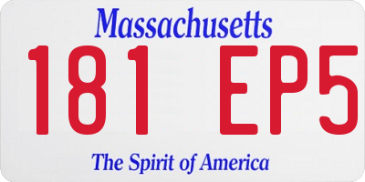 MA license plate 181EP5