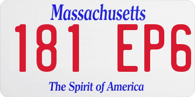 MA license plate 181EP6