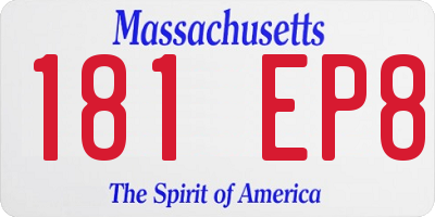 MA license plate 181EP8