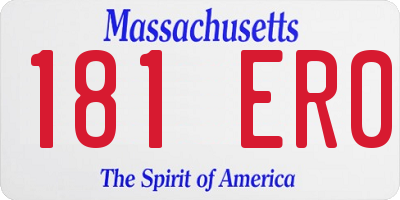 MA license plate 181ER0