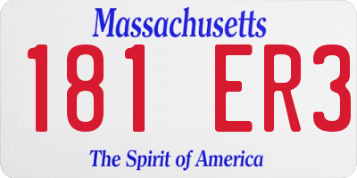 MA license plate 181ER3