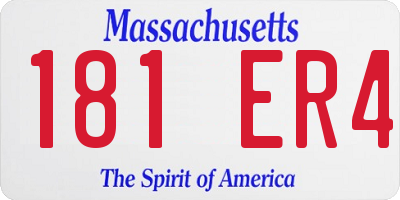 MA license plate 181ER4