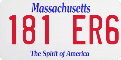 MA license plate 181ER6