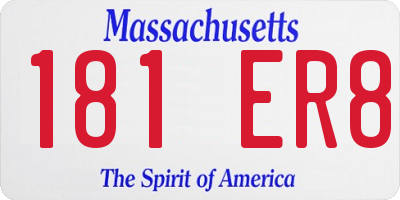 MA license plate 181ER8
