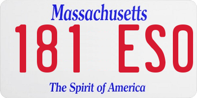 MA license plate 181ES0
