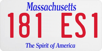 MA license plate 181ES1