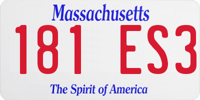 MA license plate 181ES3