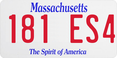 MA license plate 181ES4