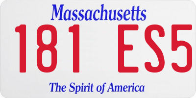 MA license plate 181ES5