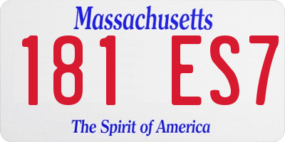 MA license plate 181ES7