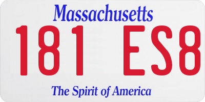 MA license plate 181ES8