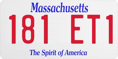 MA license plate 181ET1