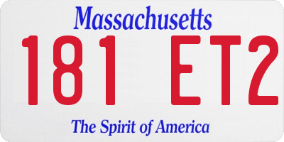 MA license plate 181ET2