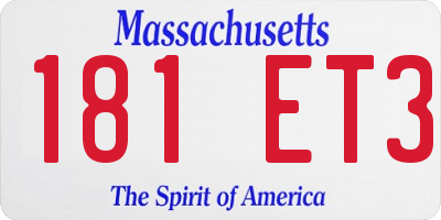 MA license plate 181ET3