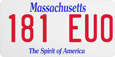MA license plate 181EU0