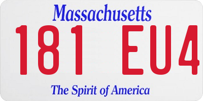 MA license plate 181EU4